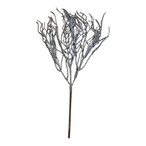 Silver Fake Coral Sprays Faux Beach Decor Plant 24” Long, Set Of 2 Nautical - Picture 2 of 4